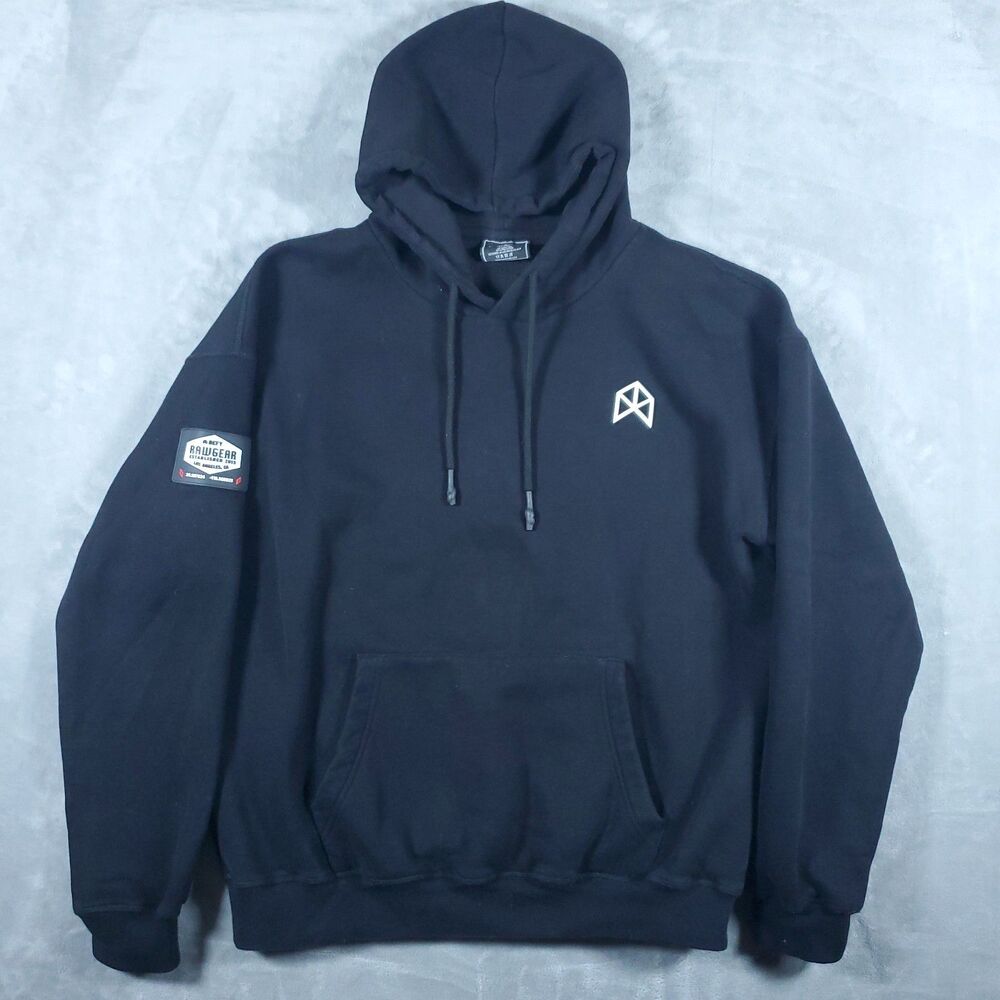 Rawgear Hoodie Adult XL Black Full Zip Long Sleeve Heavyweight Streetwear
